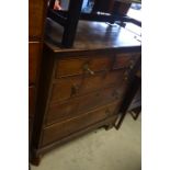 19th century chest of two short over three long drawers raised on bracket feet (A/F)