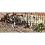 Eight various mountain bike frames including Moda, Gt, Carrera to/w bike forks etc. [p18072401]