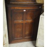 Large 19th century oak hanging corner cupboard with single panelled door