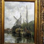 Fred. J. Du Chattel 'Dutch Canal Scene' 12¼ inches x 9inches, oil on canvas.