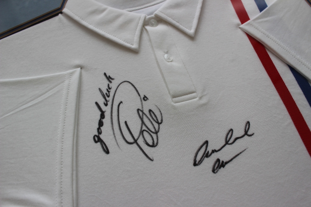 A replica shirt signed by Edson Arantes do Nascimento (aka) Pele with a photograph of the 'Escape - Image 4 of 8