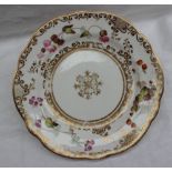 A Daniel porcelain plate painted to the edge with wild strawberries and flowers,