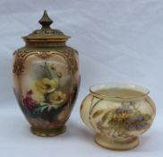 A Royal Worcester porcelain squat vase,