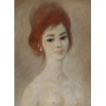 Edda Baronin von Wedel (born 1867) Head and shoulders portrait of a semi naked young lady with red
