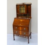 An Art Nouveau mahogany bureau bookcase,