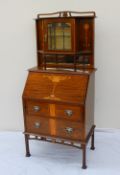An Art Nouveau mahogany bureau bookcase,