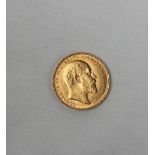 An Edward VII gold sovereign, dated 1908,