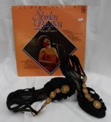 Shirley Bassey - a pair of Sona Rykiel black suede and gilt metal mounted Lady's shoes,