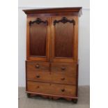 A Victorian mahogany linen press,