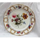 A Nantgarw plate, circa 1818-20, decorated in London, probably in the Bradley workshop.