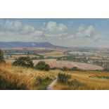 Christopher Osborne Across Cuckmere Vale Oil on board Signed and inscribed verso 19 x 29cm