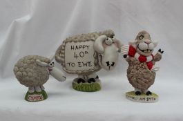 A Hughes resin World of Groggs model sheep painted 'Happy 40th Ewe',
