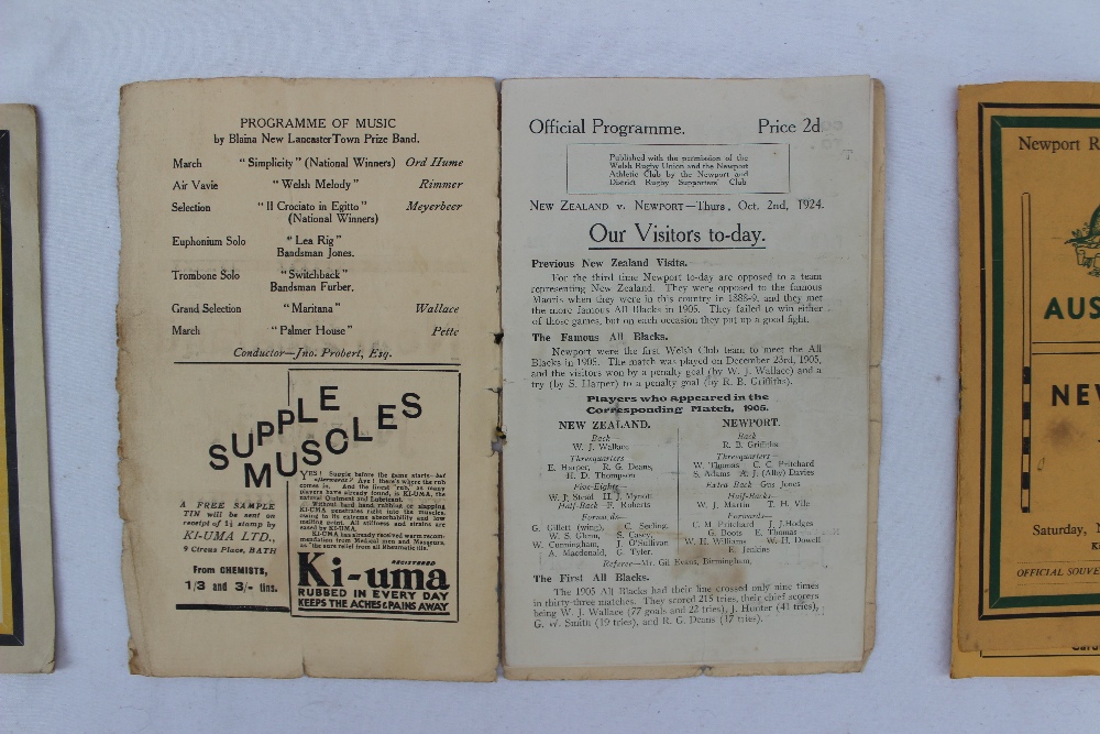 A 1924 Newport v New Zealand All Blacks Invincibles rugby programme - played at The Athletic Ground - Image 3 of 14