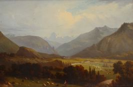 R Valette Landscape scene Oil on canvas Signed and dated 1859 41.