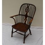A 19th century yew and elm Windsor chair,