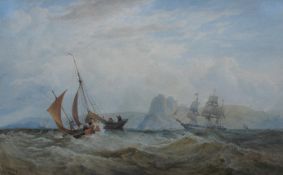 Edward Duncan, RWS 1803-1883 Shipping off the Great Torr, Gower,