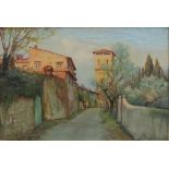 Gracco Ponticelli Continental street scene Oil on canvas Signed 33 x 49cm