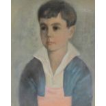 Edda Baronin von Wedel (born 1867) Head and shoulders portrait of a young boy Oil on