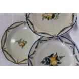 A pair of Swansea pottery plates, with a scalloped edge,