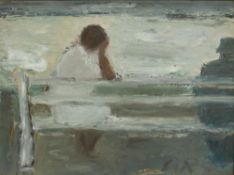 Will Roberts Seat by the Sea I Oil on board Initialled and inscribed verso 29 x 39cm ***Artists