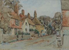 Compton Hall Wilminster Village Watercolour Signed and inscribed 28 x 39cm