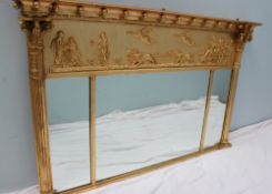 A Victorian gilt decorated overmantle mirror,
