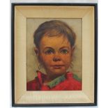 T Brandsman Head and shoulders portrait of a young girl Oil on canvas Signed 29 x 22cm