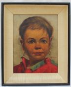 T Brandsman Head and shoulders portrait of a young girl Oil on canvas Signed 29 x 22cm