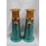 A pair of Minton pottery Art Nouveau style vases,