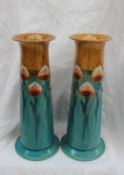 A pair of Minton pottery Art Nouveau style vases,