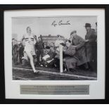 Sir Roger Bannister CBE a limited edition signed black and white photograph mounted up with an