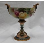 A Royal Worcester twin handled vase,