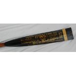 A full length oar, the blade painted black with gilt script for "Trinity College 1st Torpid 1954,