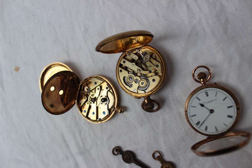 A 9ct yellow gold fob watch, with an enamel dial and Roman numerals inscribed Grenfell Frazier & Co, - Image 2 of 2