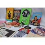 A collection of magic tricks and novelties including 'Tipsy Joe', 'The Phantom five',