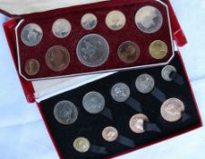 An Elizabeth II crowned 2nd June 1953 coin set, comprising a Five Shilling coin, two one shillings,