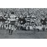 Gareth Edwards a signed black and white action photograph,