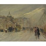 Antal Berkes (1874-1938) London, street scene Oil on canvas Signed and dated 1910 53.5 x 65.