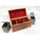 A 19th century mahogany tea caddy,