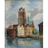 20th century Continental School Dordrecht Oil on canvas 62 x 50.