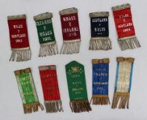 Tommy Schofield (WRU) - A collection of five Referee pin badges, for Wales V Ireland 1918,