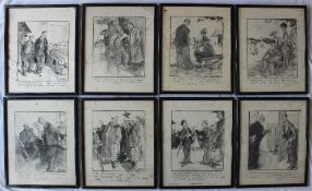 Leslie Grimes A set of eight pencil sketches with text for publication,