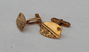 A pair of 9ct yellow gold cufflinks,