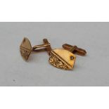 A pair of 9ct yellow gold cufflinks,