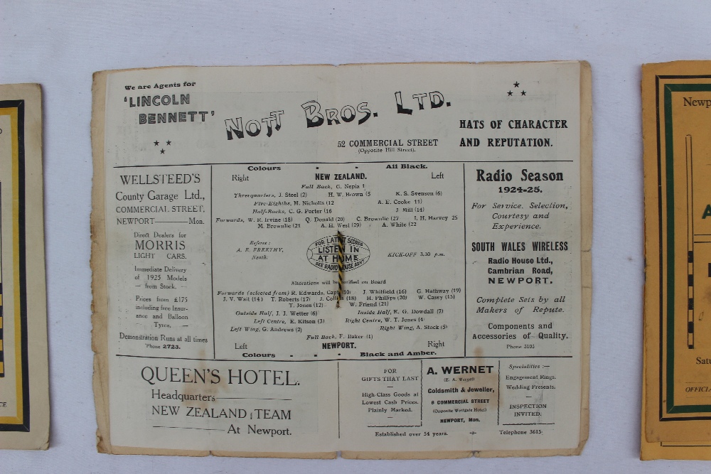 A 1924 Newport v New Zealand All Blacks Invincibles rugby programme - played at The Athletic Ground - Image 8 of 14