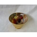 A Royal Worcester porcelain cabinet tea bowl painted to the interior with apples,