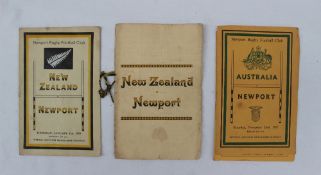 A 1924 Newport v New Zealand All Blacks Invincibles rugby programme - played at The Athletic Ground
