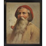 Forlenza Head and shoulders portrait of a bearded gentleman with a pipe Oil on canvas Signed 25.