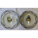 A pair of Swansea pottery plates, with a scalloped edge,