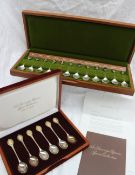 A cased set of ten John Pinches flower spoons,